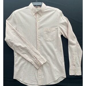 J.Crew Slim Secret Wash Shirting Stretch Pink Check Button Down Shirt Men Sz S